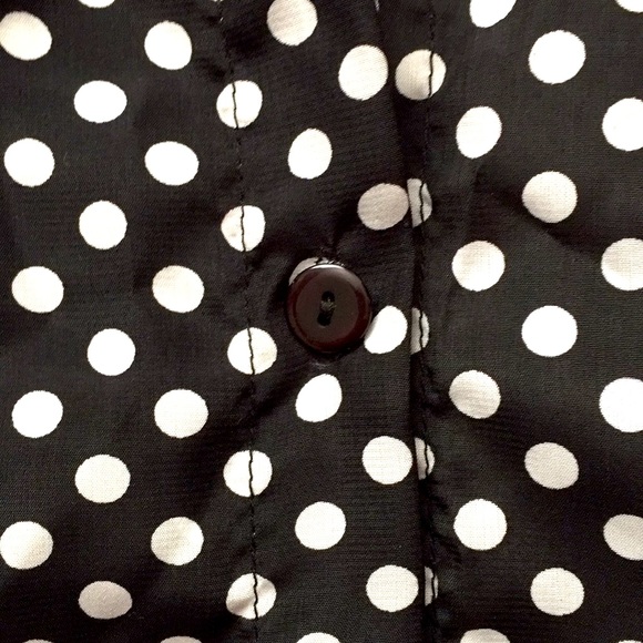 Black and White Polka Dot Blouse - Picture 3 of 5